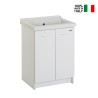 Lavabo 63x50 cm en céramique avec 2 portes et planche en bois Acqua Edilla Offre