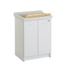 Lavabo 63x50 cm en céramique avec 2 portes et planche en bois Acqua Edilla Promotion