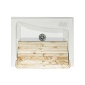 Lavabo 63x50 cm en céramique avec 2 portes et planche en bois Acqua Edilla Choix