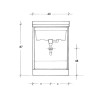 Lavabo 63x50 cm en céramique avec 2 portes et planche en bois Acqua Edilla Modèle
