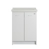 Lavabo 63x50 cm en céramique avec 2 portes et planche en bois Acqua Edilla Réductions