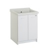 Meuble de buanderie mobile 63x60 cm avec lavabo en céramique 2 portes Acqua Edilla Remises