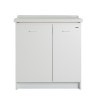 Meuble lave-main céramique 2 portes 83x60cm avec planche en bois Acqua Edilla Réductions