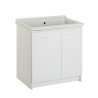 Meuble lave-main céramique 2 portes 83x60cm avec planche en bois Acqua Edilla Remises