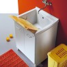 Lavabo 63x50 cm en céramique avec 2 portes et planche en bois Acqua Edilla Vente