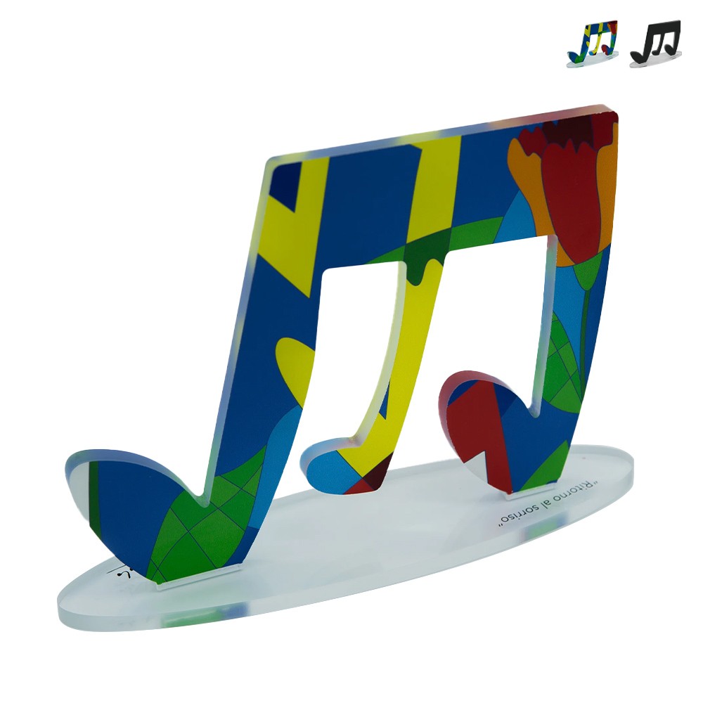 Sculpture décorative pop art note de musique colorée Tricroma
