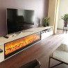 Cheminée électrique encastrable murale 180 cm flamme LED 1500W Amiata Vente