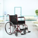 Fauteuil roulant orthopédique pliant en similicuir handicapés et personnes âgées Violet Catalogue