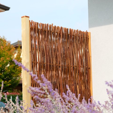 Panneau en bois noisetier treillis occultant 90x180 cm pour jardin Promotion