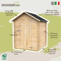 Abri de jardin en bois pour outils porte simple 146x130cm Marcella Vente