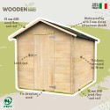 Abri à outils de jardin en bois 178x218cm porte simple Formia Vente