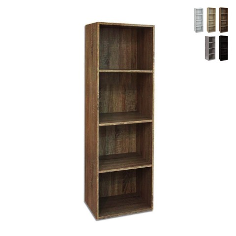 Étagère de salon bureau 4 niveaux 40x132 cm en bois Duval Promotion