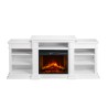 Cheminée électrique en bois blanc L179 x P48 x H85 Biden Remises