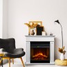 Cheminée électrique sur pied en bois blanc L 89,5 x H 90,5 x P 28 Jefferson Promotion