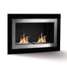 Cheminée murale encastrable à bioéthanol, design moderne en verre noir et acier Pechino Vente