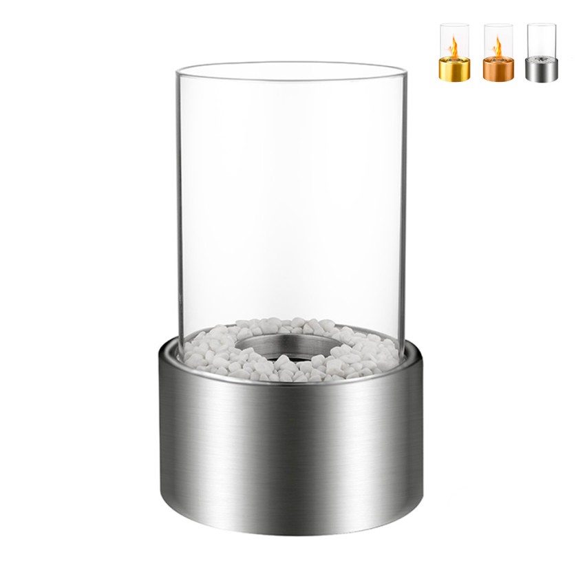 Cheminée à bioéthanol de table pour intérieur et extérieur cylindrique Marsiglia Offre Cheminée à bioéthanol de table pour intérieur et extérieur cylindrique Marsiglia Offre
