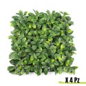 Clôture de jardin haie artificielle anti-vue 4 pièces 50x50 cm Lauro Ceraso Plus Vente