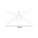 Ventilateur de plafond 4 pales avec lumière 70W en bois style classique Wind Vente