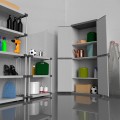 Armoire de rangement extérieur pour jardin terrasse 2 portes 4 compartiments Jumbo Promotion
