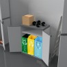 Meuble poubelle pour tri sélectif avec 3 sacs et étagère Dech Promotion