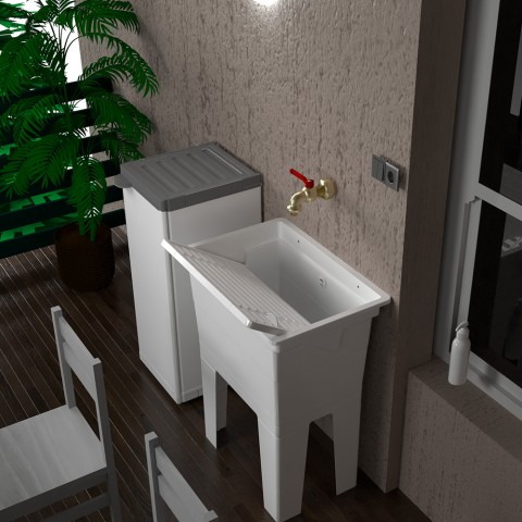 Lavoire monobloc extérieur avec planche 59x41x75cm Jo Promotion