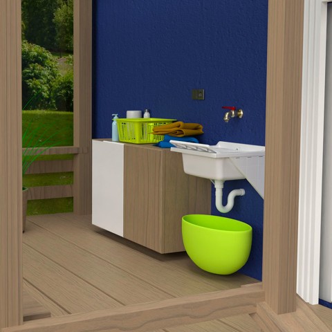 Bac à laver en résine avec supports Basis 45x50cm Promotion