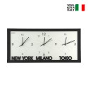Horloge murale rectangulaire en verre dépoli et métal Fusi Orari Ceart Vente