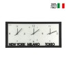 Horloge murale rectangulaire en verre dépoli et métal Fusi Orari Ceart Vente
