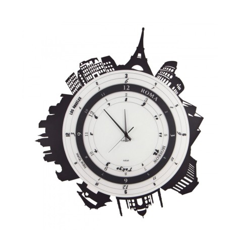 Ceart City Horloge murale ronde moderne en verre et métal Promotion