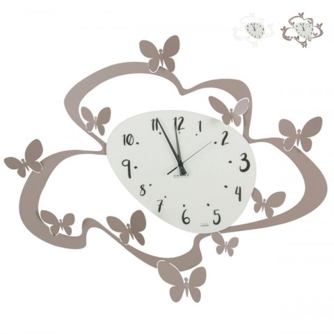 Horloge murale moderne faite main en métal et verre Farfalle Ceart Promotion