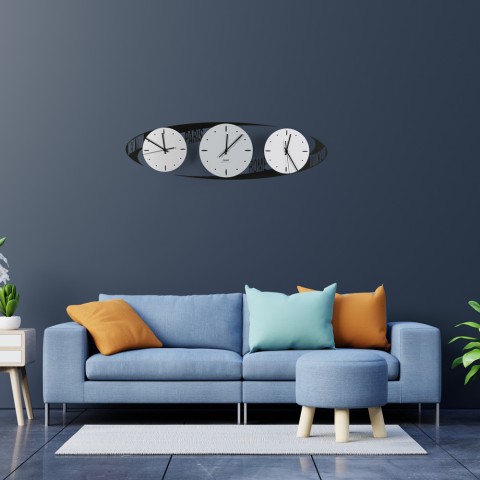 Horloge murale moderne avec cadrans de fuseau horaire Capitali Ceart