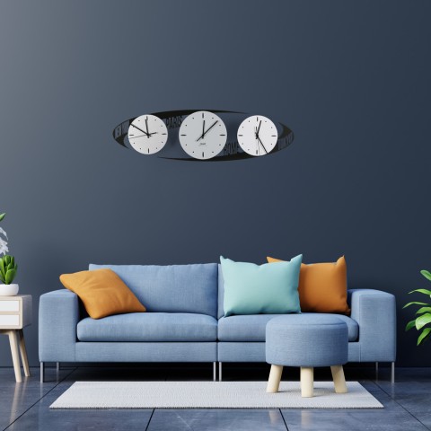 Horloge murale moderne fuseaux horaires Capitaux Ceart Promotion