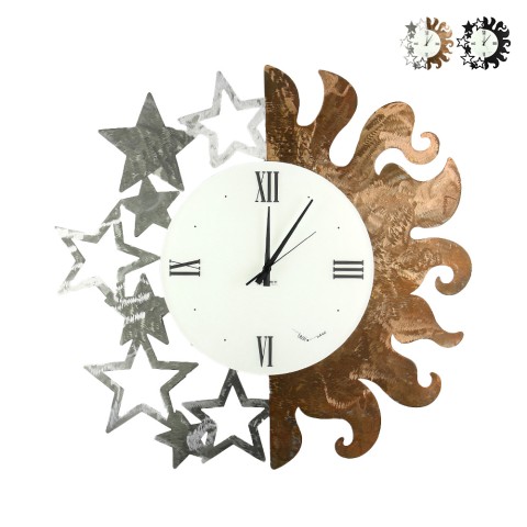 Horloge murale ronde artisanale en métal Sole e Stelle Ceart Promotion