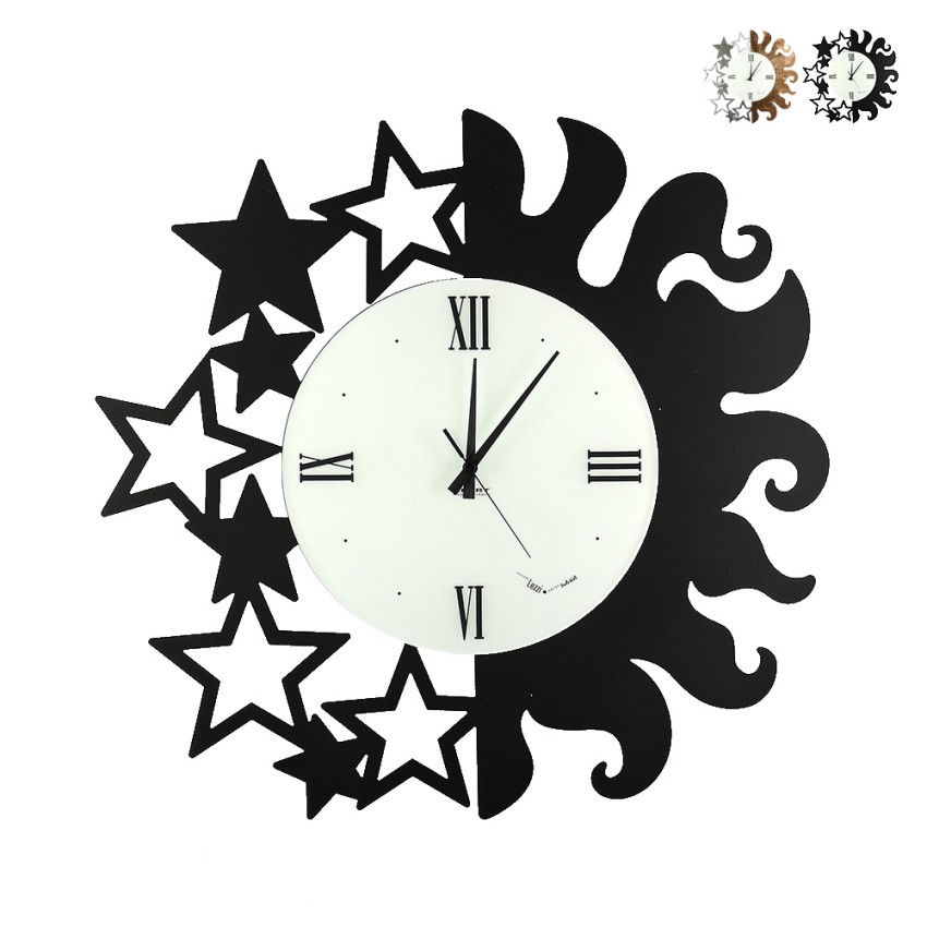 Horloge murale ronde artisanale en métal Sole e Stelle Ceart Vente Horloge murale ronde artisanale en métal Sole e Stelle Ceart Vente
