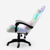 Chaise de jeu blanc fauteuil de massage ergonomique inclinable à LED Pixy Plus Modèle