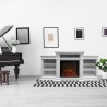 Cheminée électrique en bois blanc L179 x P48 x H85 Biden Offre