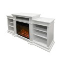 Cheminée électrique en bois blanc L179 x P48 x H85 Biden Réductions