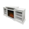 Cheminée électrique en bois blanc L179 x P48 x H85 Biden Réductions