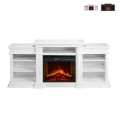 Cheminée électrique en bois blanc L179 x P48 x H85 Biden Promotion