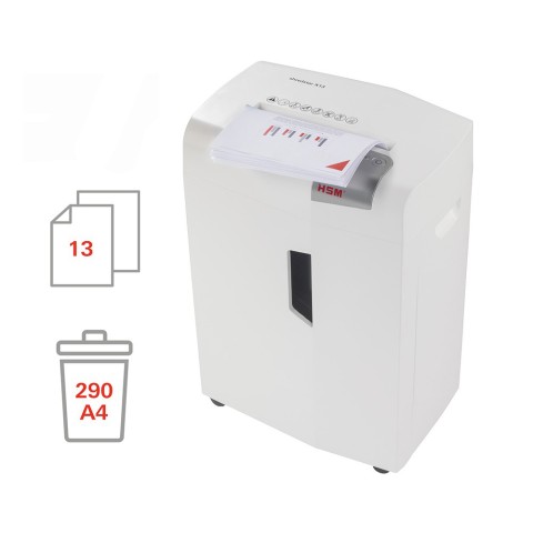 Destructeur de documents de bureau coupe CD 13 feuilles 4 x 37mm X13 Shredstar HSM Promotion