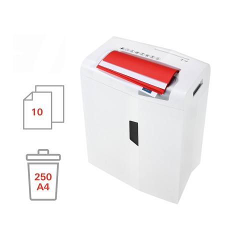 Destructeur de documents de bureau 10 feuilles coupe CD 4,5 x 30 mm X10 Shredstar HSM Promotion
