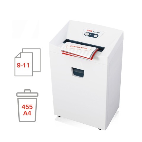 Destructeur de documents 11 feuilles 1,9 x 15 mm Pure 420 HSM pour bureau Promotion