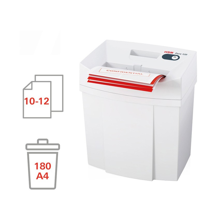 Destructeur de documents maison/bureau coupe en bandes 3,9mm Pure 120 HSM Promotion