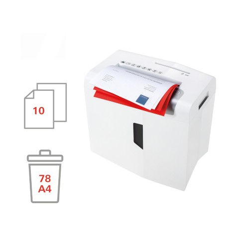 Déchiqueteuse de bureau 10 feuilles, 6 mm, CD, modèle S10 Shredstar HSM Promotion