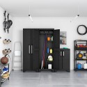 Armoire à balais noire 3 étagères réglables polyvalente Detroit Keter Remises