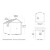 Abri de jardin en résine PVC Oakland 759 230x287x242cm Keter K224433 Caractéristiques