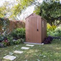 Abri de jardin effet bois naturel en résine PVC 125x184x205cm Darwin 4x6 Keter 