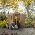Abri de jardin effet bois naturel en résine PVC 125x184x205cm Darwin 4x6 Keter 