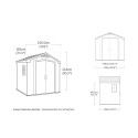 Abri de jardin extérieur avec étagères 256,5x182x243cm Factor 8x6 Keter K209871 Caractéristiques