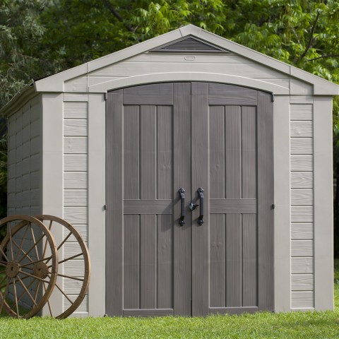 Abri de jardin en résine avec étagères 256,4x331,5x243cm Factor 8x11 Keter K209876 Promotion